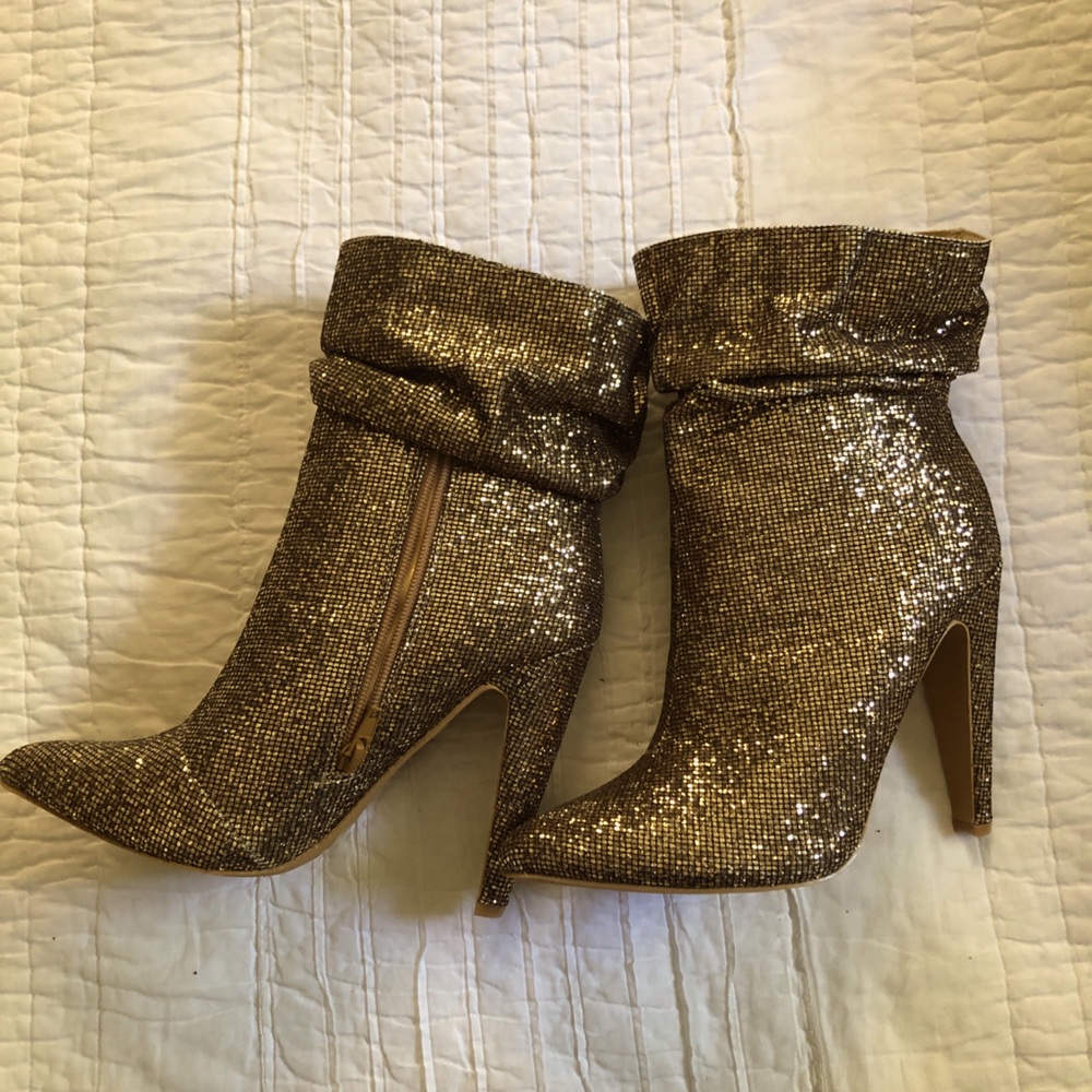 Fun glitter slouchy booties